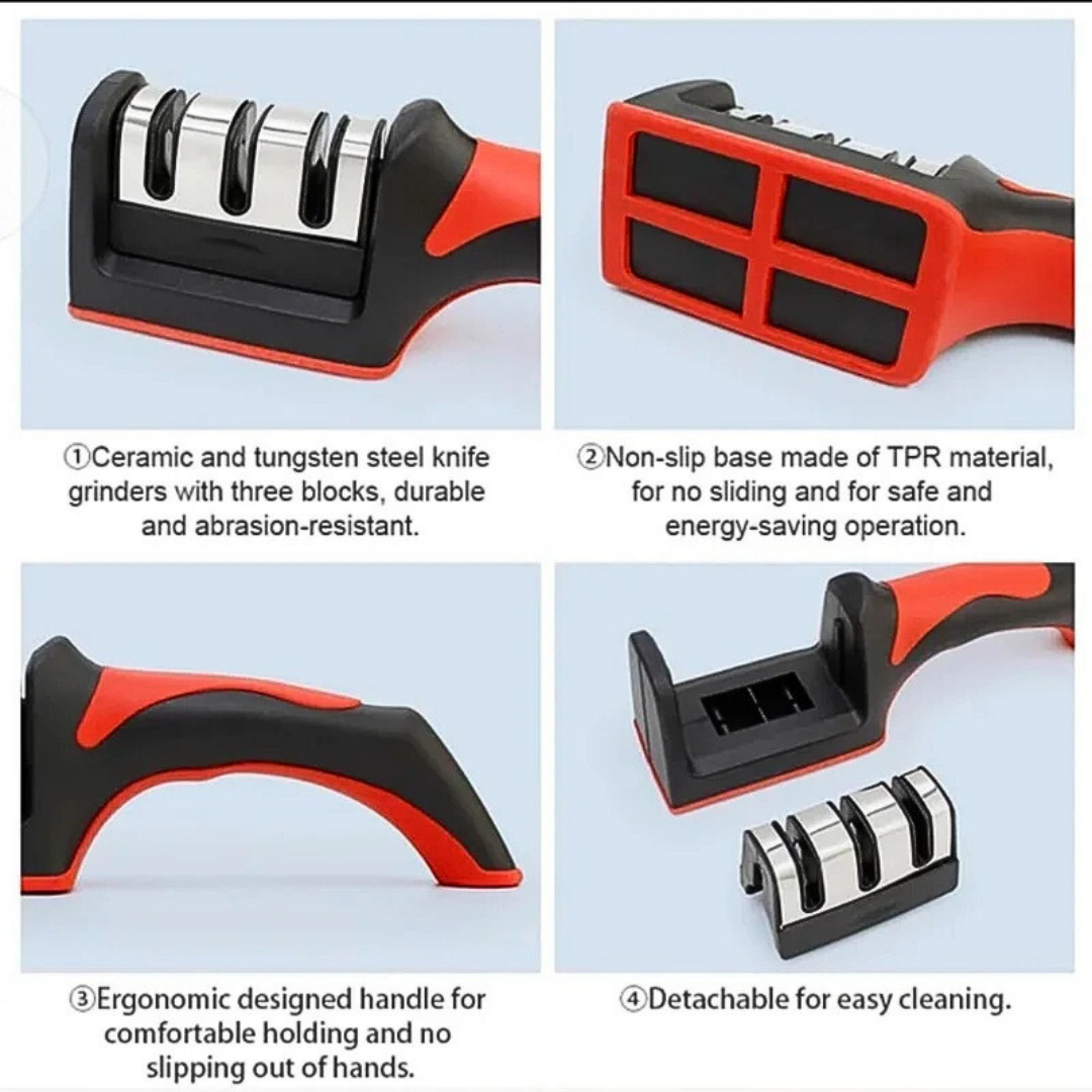 3-Stage Knife Sharpener – Repair, Sharpen & Polish