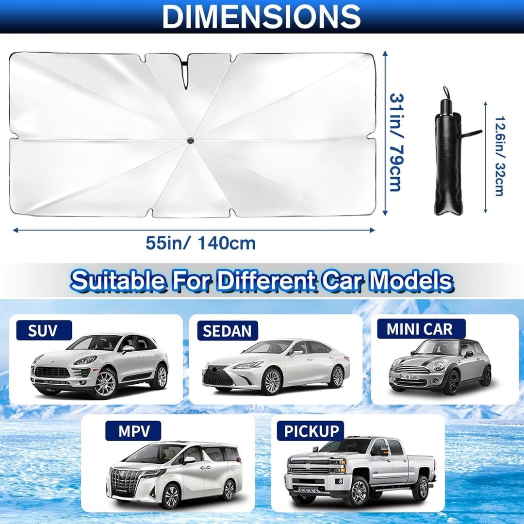 Universal Car Windshield Sunshade – Foldable & UV Protection