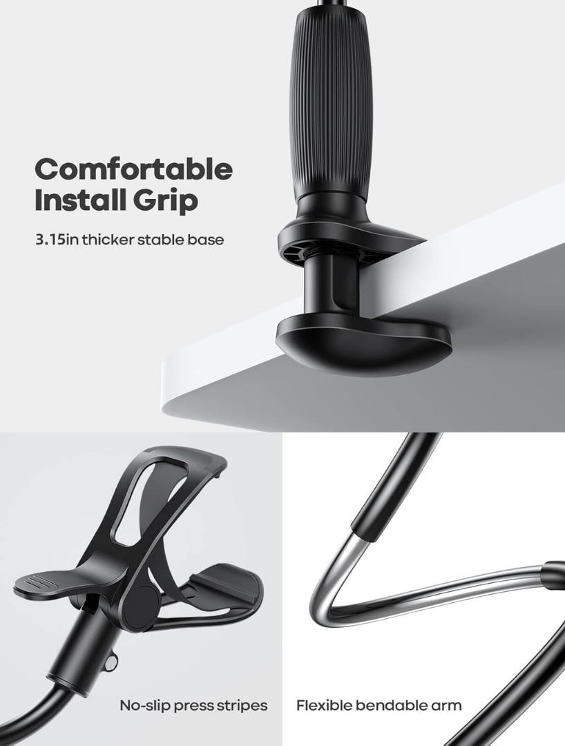 Hands-Free Flexible Long Arm Phone Holder – Bed & Desk Mount