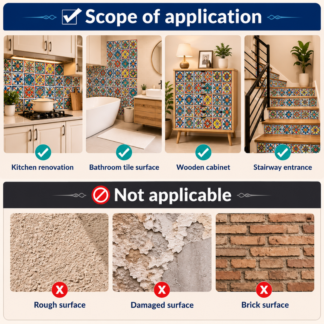 Spanish Tile Stickers | Waterproof (12 PCS)